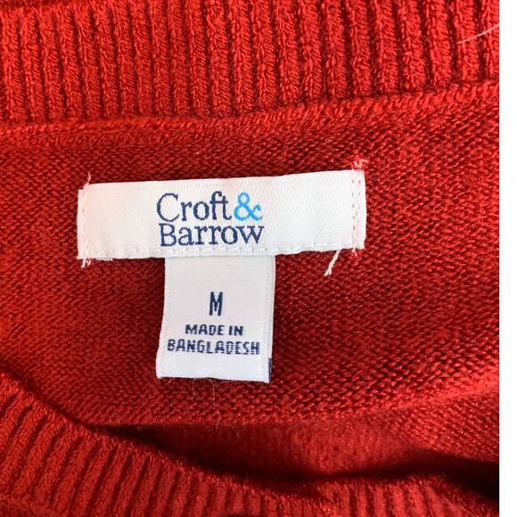 Croft & Barrow red long sleeves cardigan sweater size M - Picture 3 of 10